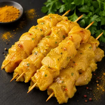 6 Brochettes de poulet au curry